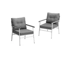 Livsip 2PCS Outdoor Chairs Setting Garden Patio Armchair Lounge Sofa White