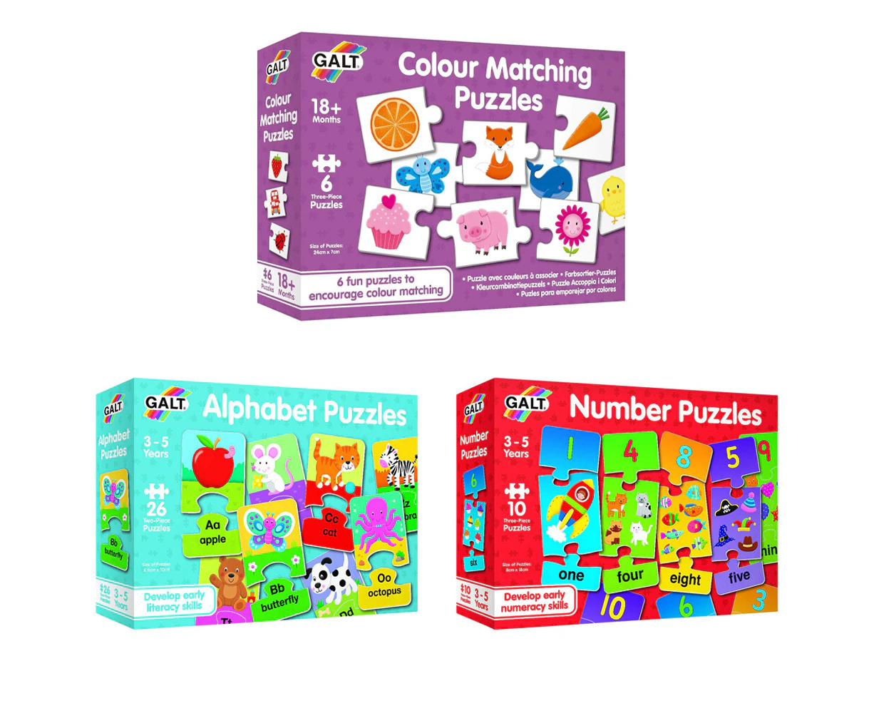 Galt Alphabet/Number/Colours Kids/Childrens Educational Learning Puzzles 3y+