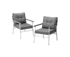 Livsip 2PCS Outdoor Chairs Setting Garden Patio Armchair Lounge Sofa White