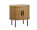 Oikiture Bedside Table Side End Tables 2-tier Storage Cabinet Natural