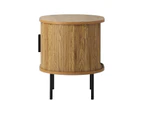 Oikiture Bedside Table Side End Tables 2-tier Storage Cabinet Natural