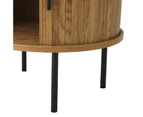 Oikiture Bedside Table Side End Tables 2-tier Storage Cabinet Natural