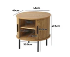 Oikiture Bedside Table Side End Tables 2-tier Storage Cabinet Natural