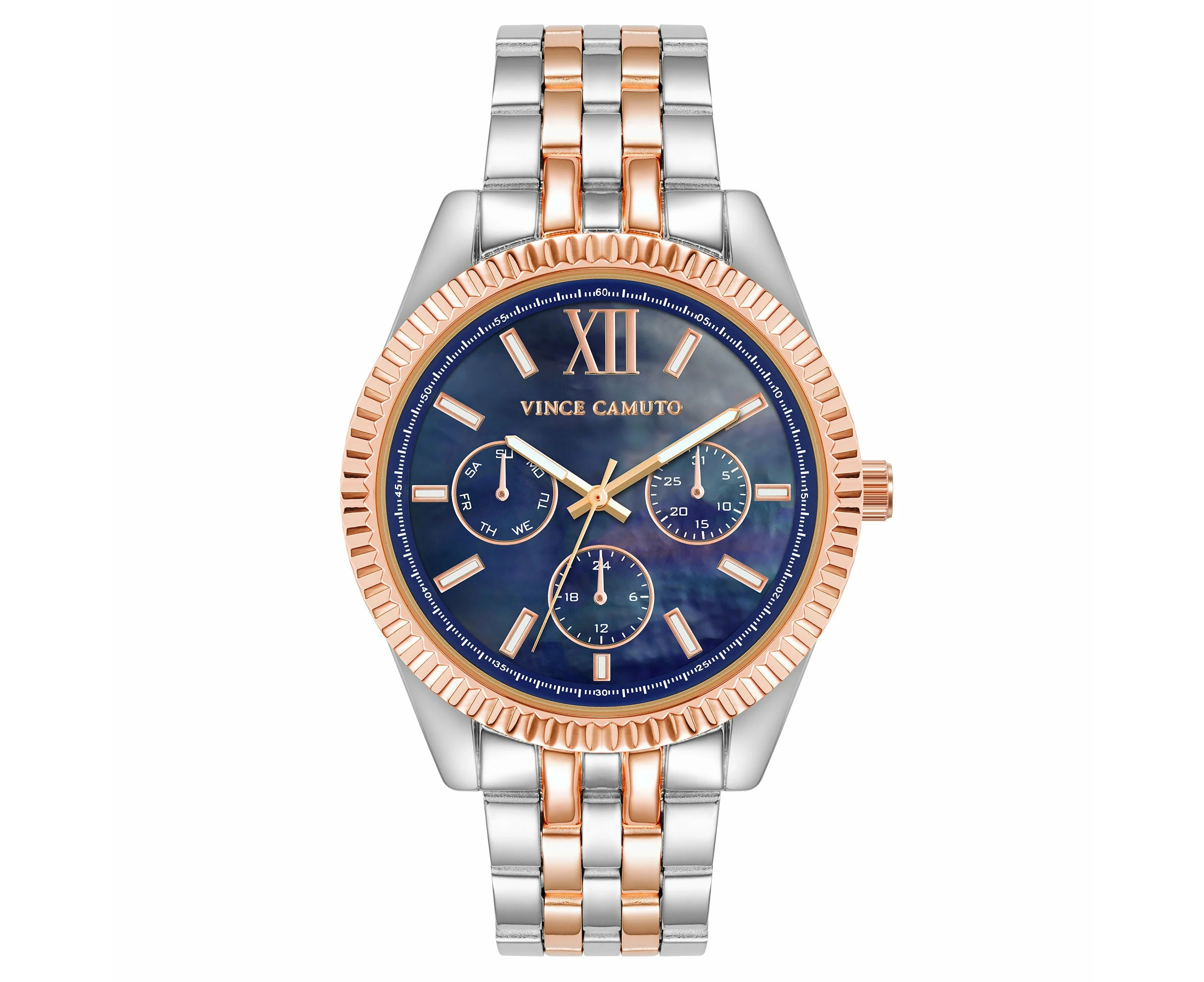 Vince Camuto Two-Tone Steel Navy MOP Dial Women's Watch - VC9007NMRT