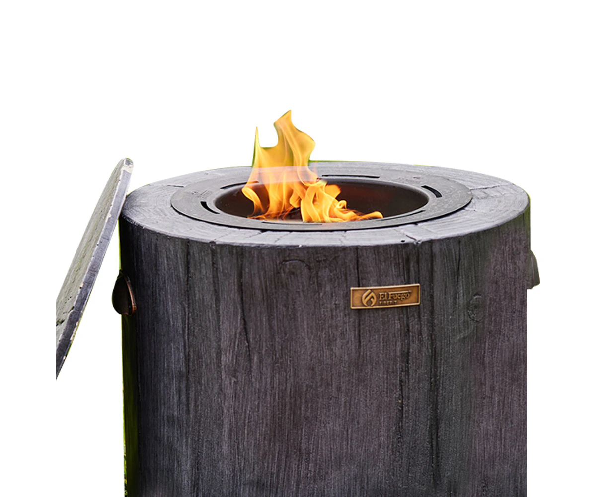 Eco Fuego Charcoal Coloured Finish Outdoor Garden Wax Candle Fire Pit Set