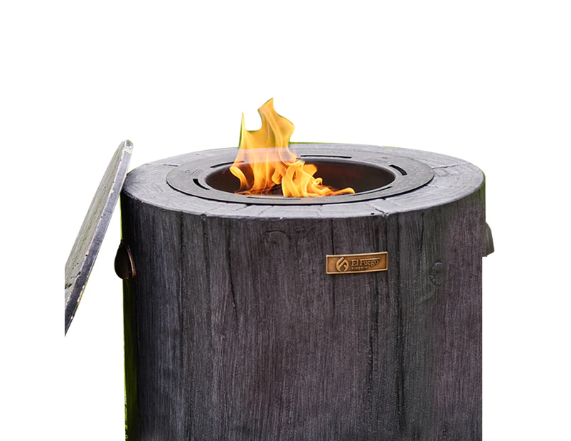 Eco Fuego Charcoal Coloured Finish Outdoor Garden Wax Candle Fire Pit Set