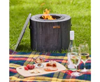 Eco Fuego Charcoal Coloured Finish Outdoor Garden Wax Candle Fire Pit Set