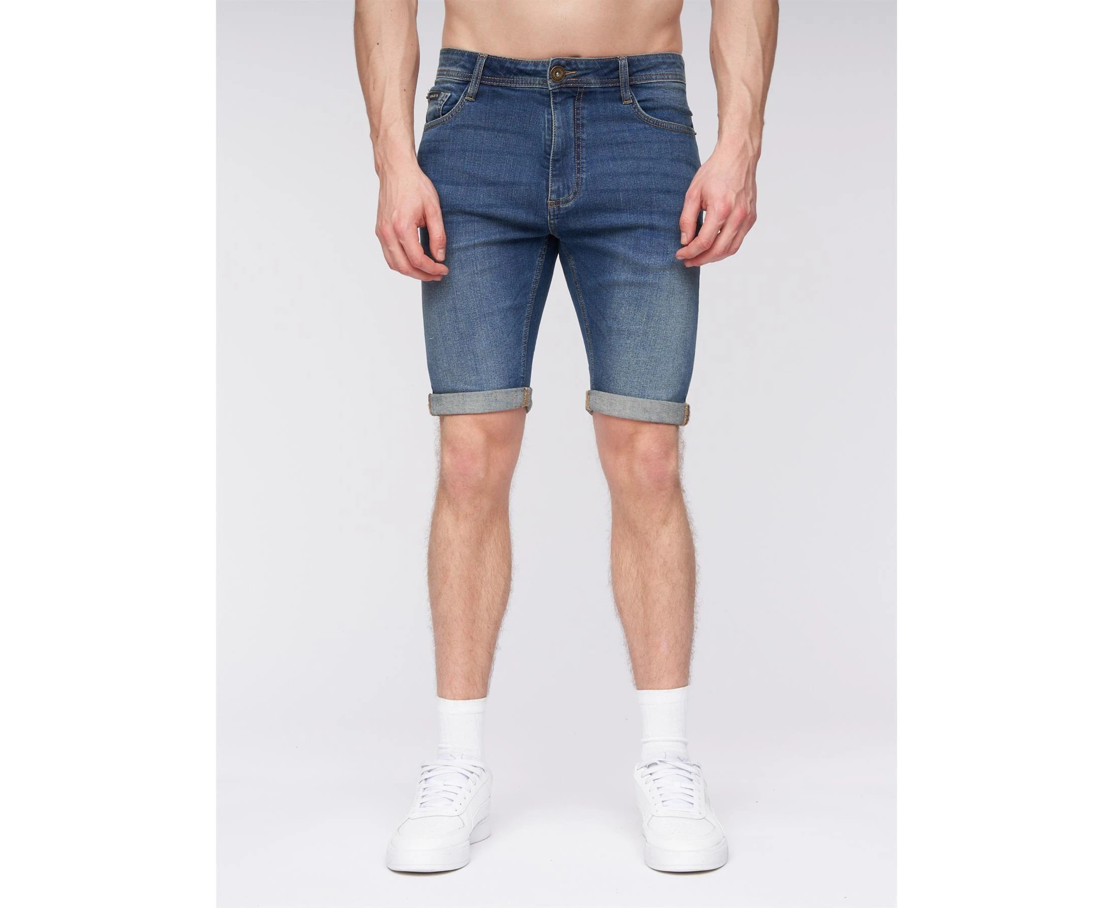 Henleys Mens Flex Denim Shorts (Stone Wash) - BG1540