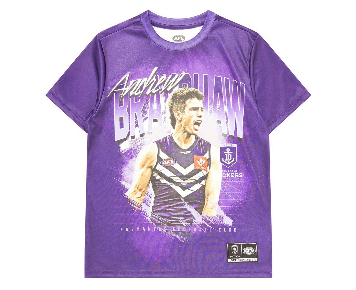 Fremantle Dockers Youth Player Poster T-Shirt - Andrew Brayshaw