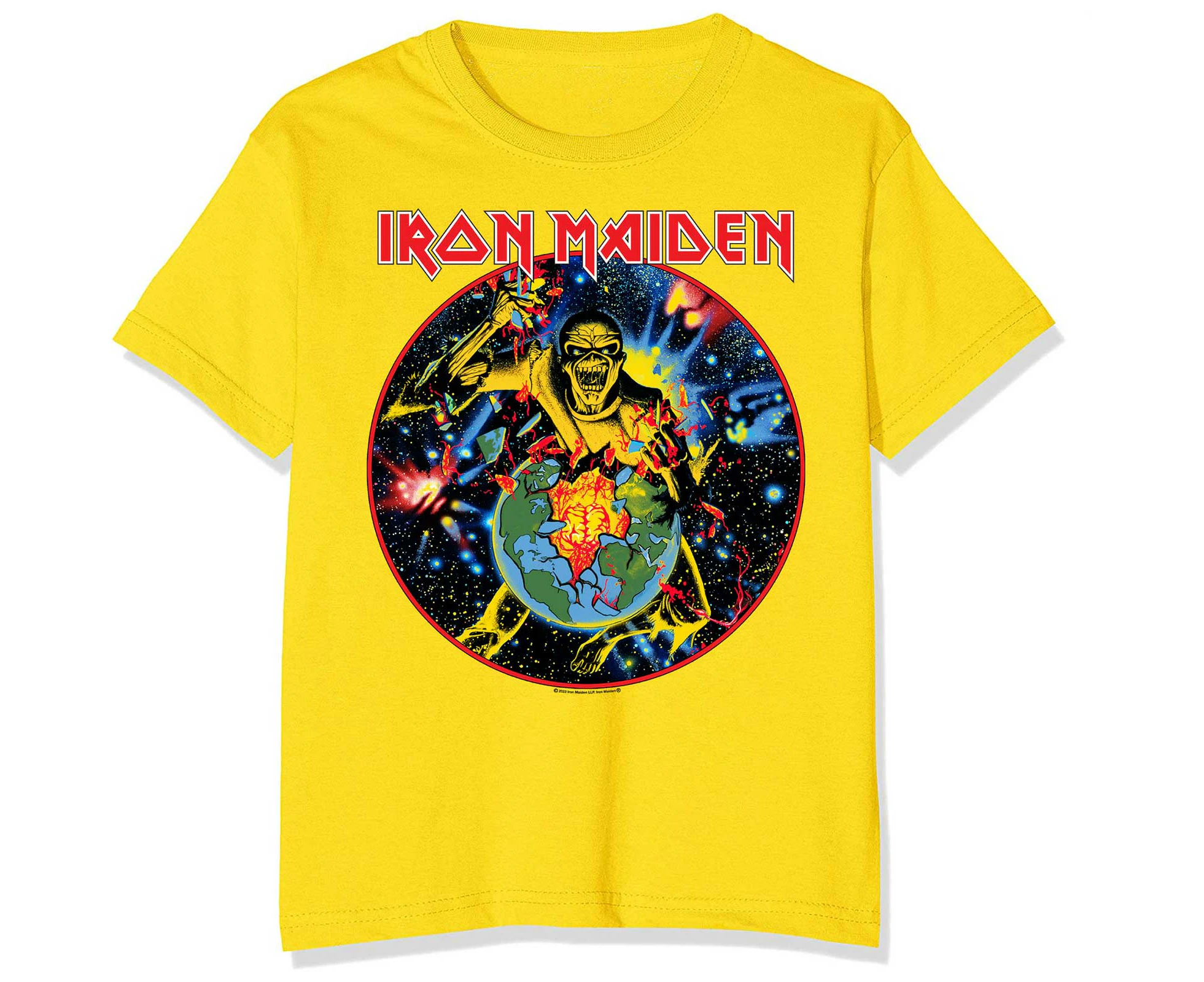 Iron Maiden 'World Piece Tour Circle' (Yellow) T-Shirt