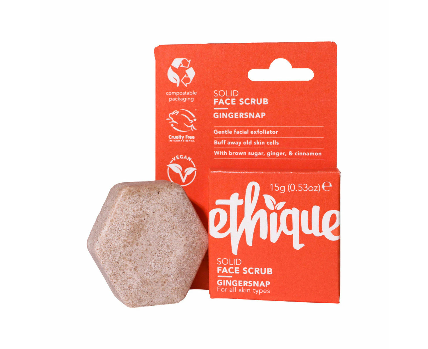 Ethique Bar Face Scrub Solid Gingersnap (For All Skin Types) 15g