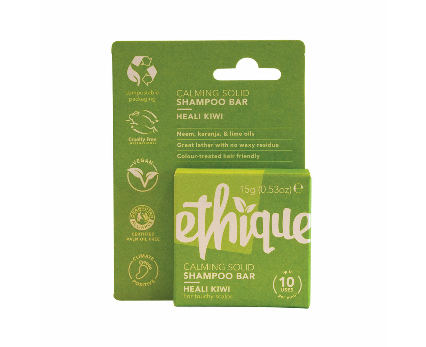 Ethique Bar Shampoo Calming Solid Heali Kiwi (For Touchy Scalps) 15g