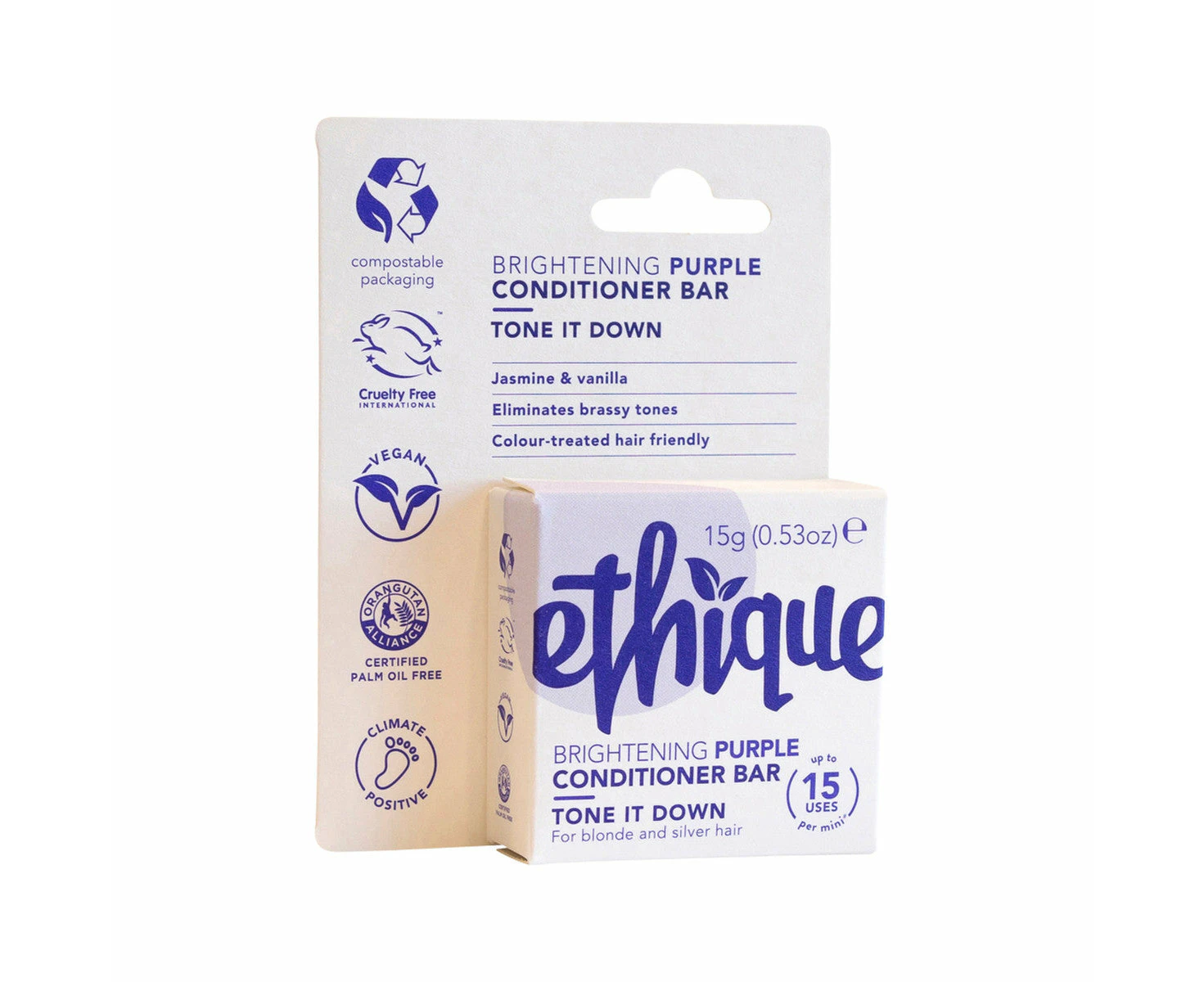 Ethique Bar Conditioner Brightening Purple Tone It Down (For Blonde and Silver Hair) 15g