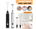 USB Rechargeable Electric Egg Beater Milk Coffee Frother Drink Foamer Mixer Tool