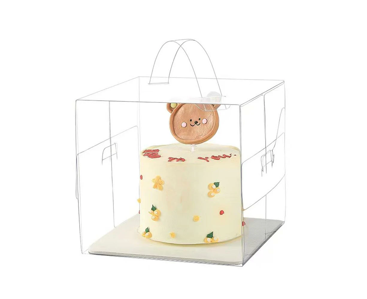 30x Transparent Disposable Cake Boxes with Handles Premium Quality Packagin