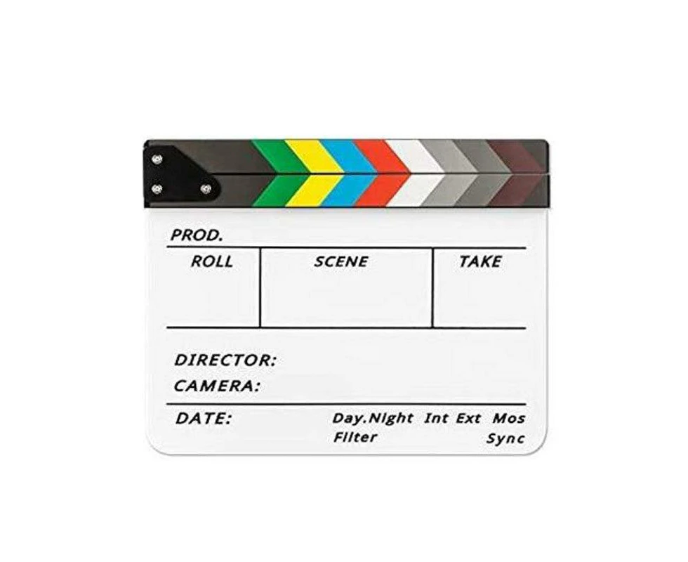 Acrylic Clapboard Dry Erase Director Film Movie Action Clapper Clap Board Slate