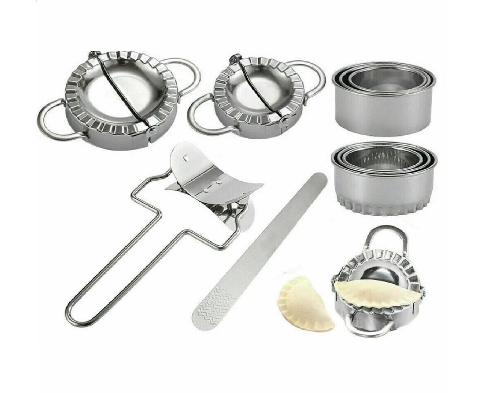 10 Dumpling Maker Stainless Steel Dough Press Pie Ravioli Making Mold Mould Tool