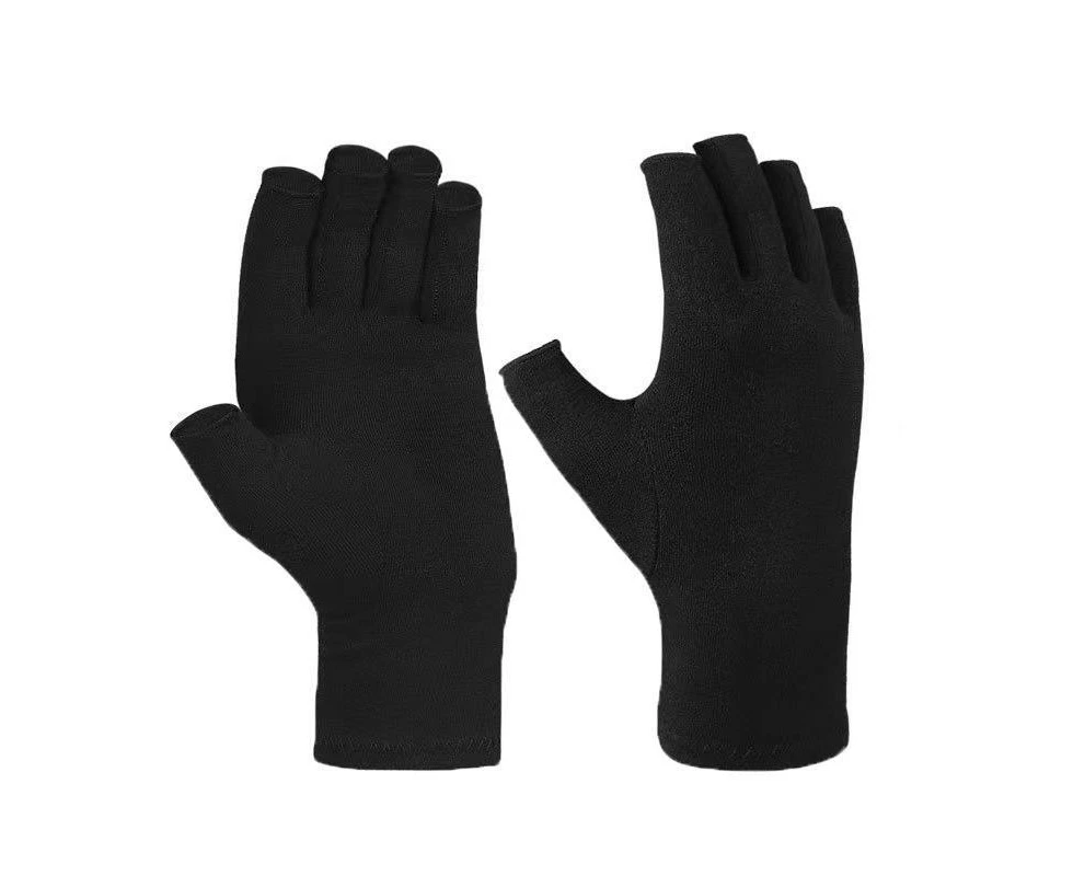 Brace Arthritis Hand Compression Gloves fingerless gloves Pain Relief Black