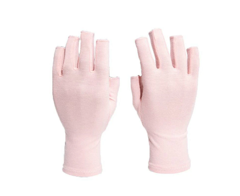 Brace Arthritis Hand Compression Gloves fingerless gloves Pain Relief Pink