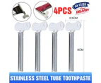 4X Stainless Steel Tube Toothpaste Squeezer Easy Key Dispenser Rolling Holder Au