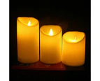 3X Flameless Led Candle Warmwhite Moving Dancing Wick Electic Candles Weding