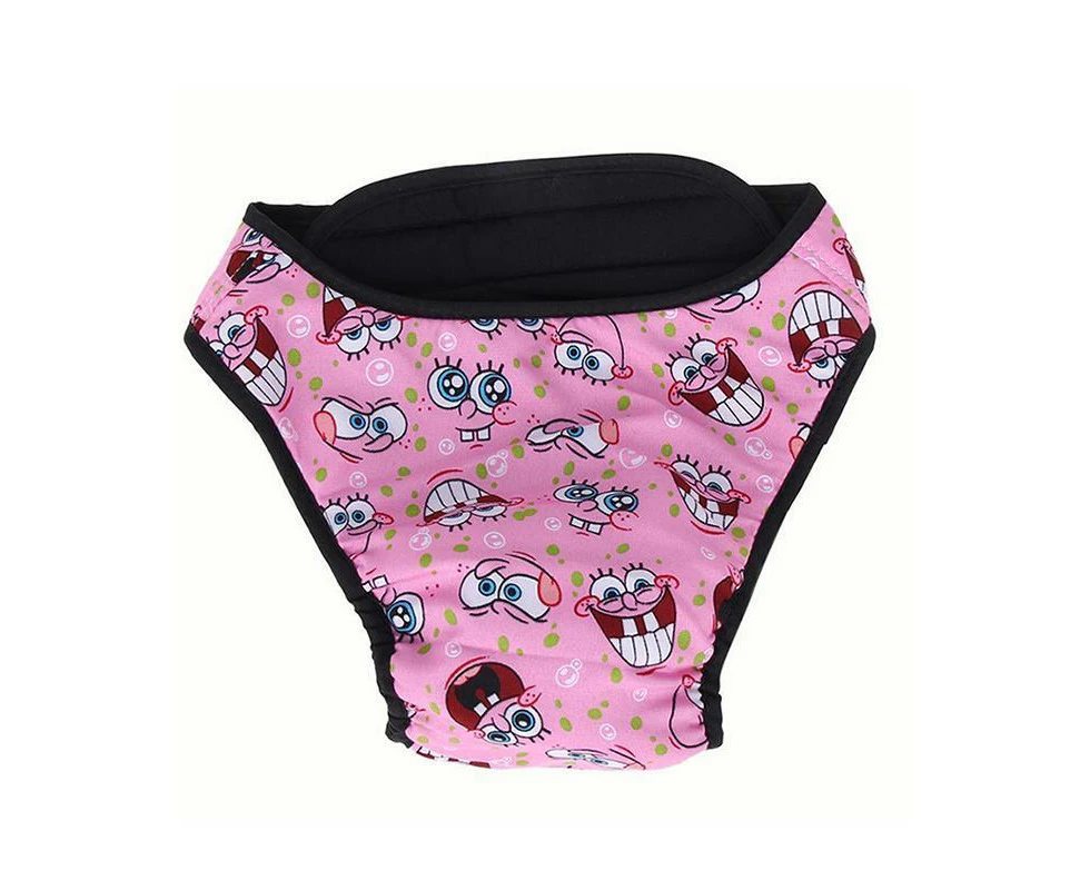 Washable Female Pet Dog Cat Nappy Diaper Physiological Pants Panties Underwear Pink