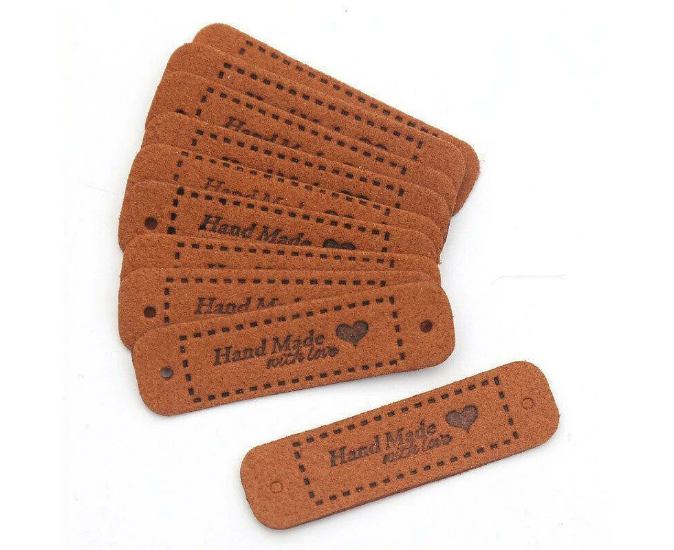 20Pcs Tags Handmade With Love Labels Clothing Tags Diy Crafts Sewing 55X15Mm