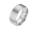 Titanium Stainless Steel 8mm Brushed Finish Wedding Band Comfort Ring Silver