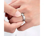 Titanium Stainless Steel 8mm Brushed Finish Wedding Band Comfort Ring Silver