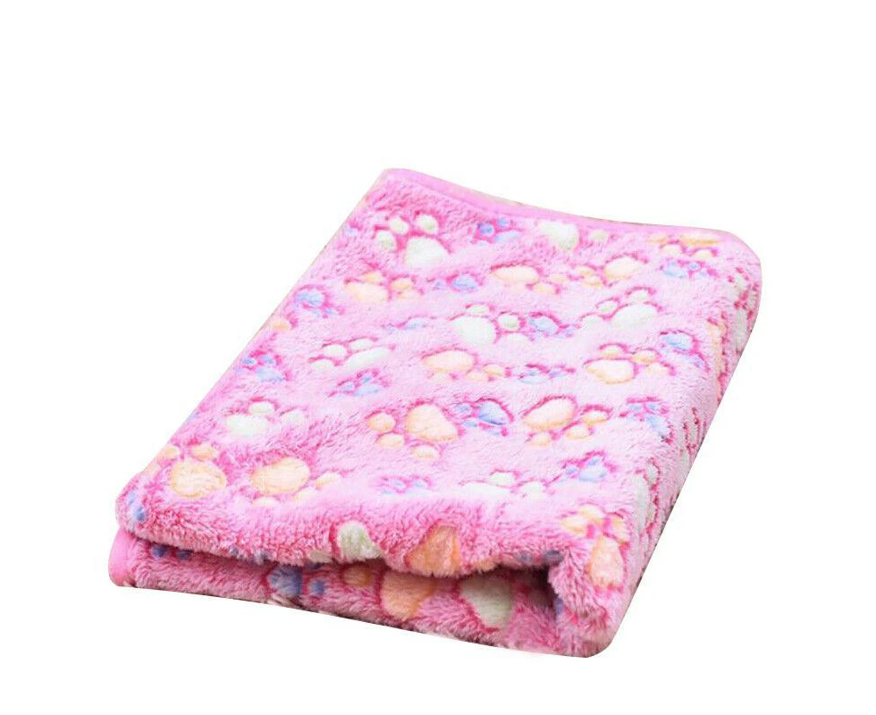 Pet Blanket Paw Print Pink