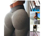 Women Yoga Pants Leggings High Waist Anti Cellulite Butt Lift Gym Fitness Black