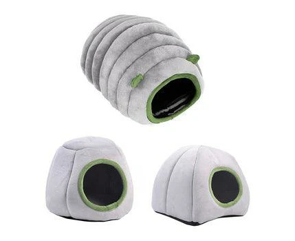 Cozy Warm Pet Hideout Cave Bed Grey