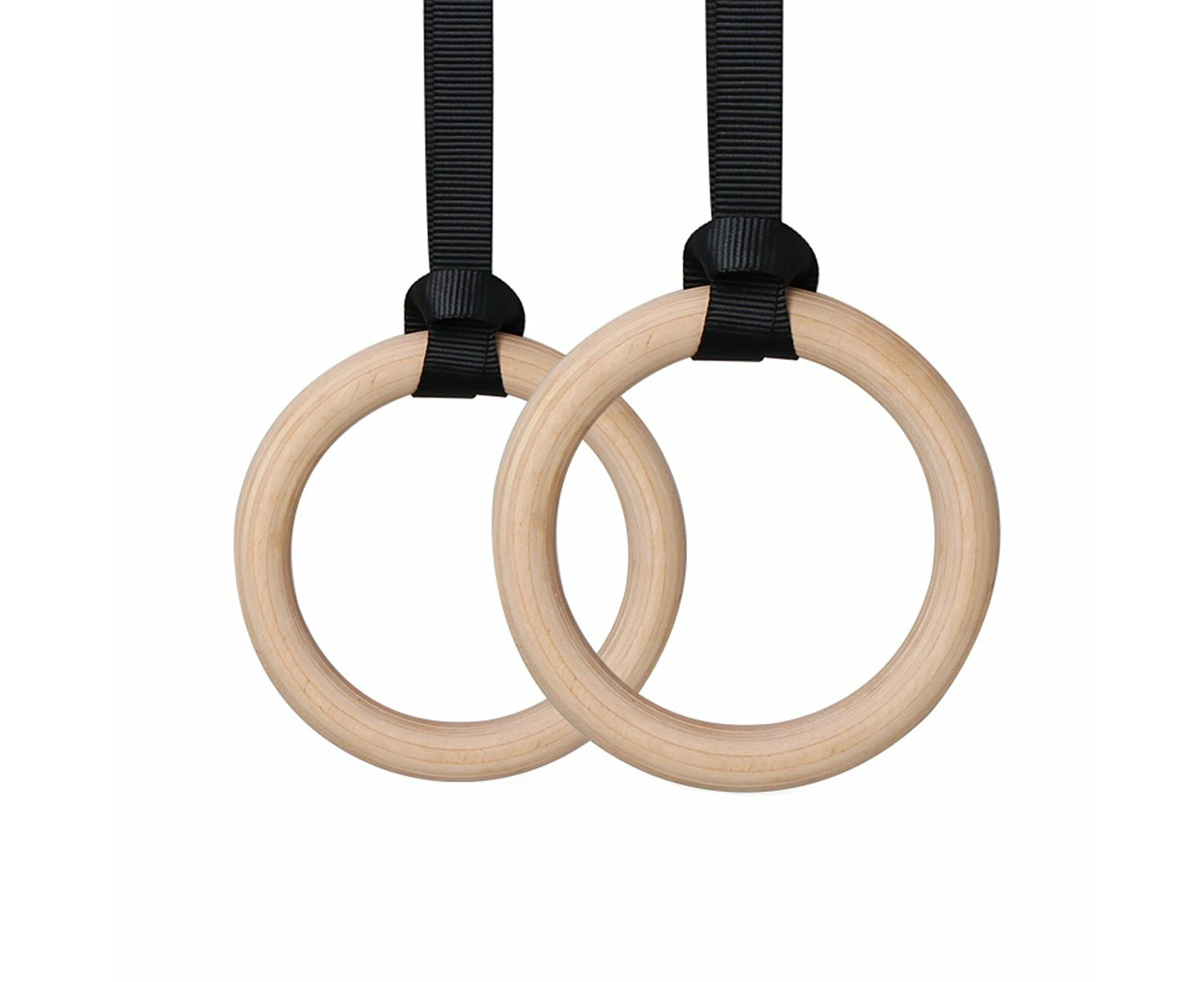 Adjustable Birch Gymnastics Rings forAdults Kids Home Fitness Exercise Equipment