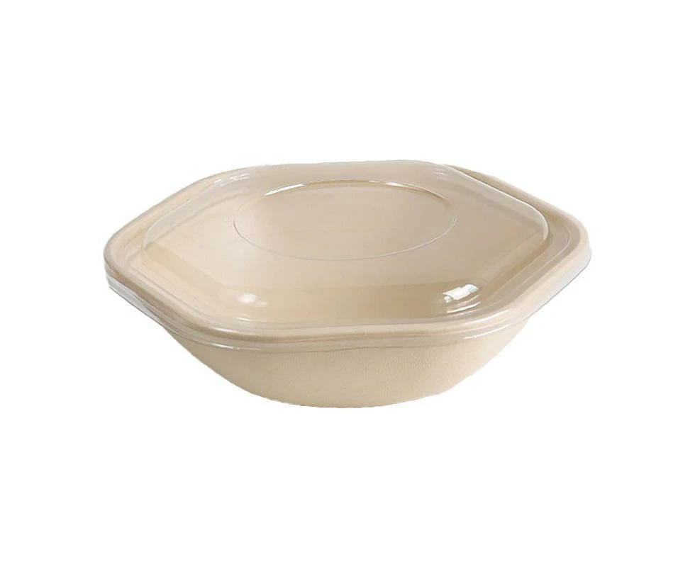 50X Eco Hexagonal Biodegradable Salad Bowl Disposable Lightweight Meal Container