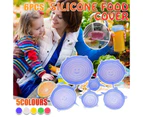 6PCS Stretch Reusable Silicone Food Saver Cover Seal Insta Lids Bowl Wraps