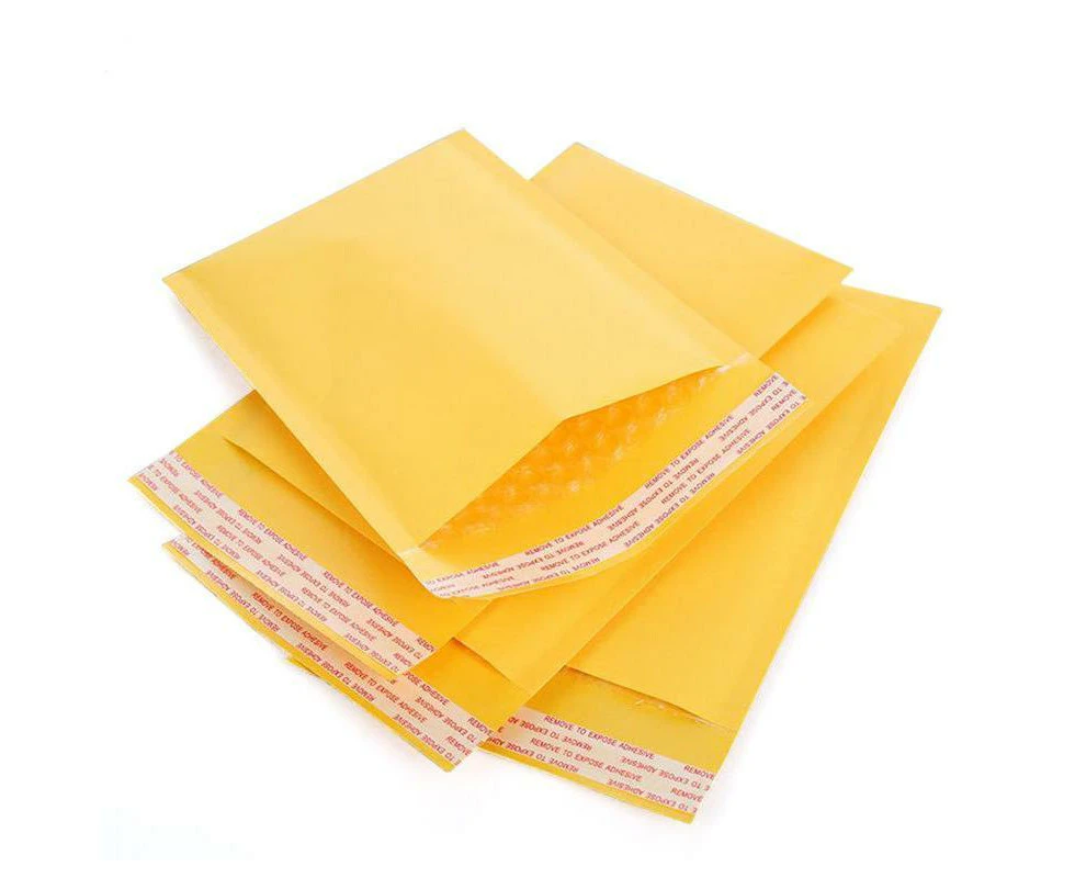 25PCS Poly Bubble Mailer Yellow Colour Multi-Size Plastic Padded Bag