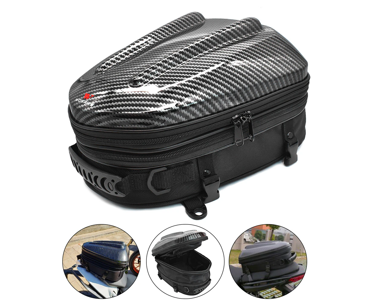 Waterproof Motorcycle Seat Tail Bag Multifunctional Expandable Motorcycle Luggage Bag Motorbike Helmet Bag Backpack Handbag