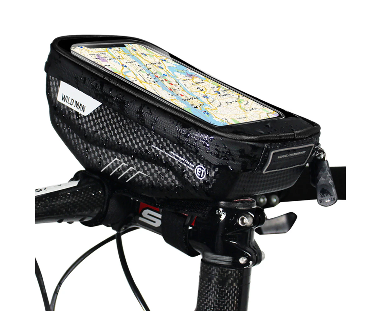 Bike Phone Bags with Touch Screen Phone Holder Case Waterproof Bicycle Front Frame Top Tube Mount Handlebar Bags Bike Storage Bag Cycle Pack