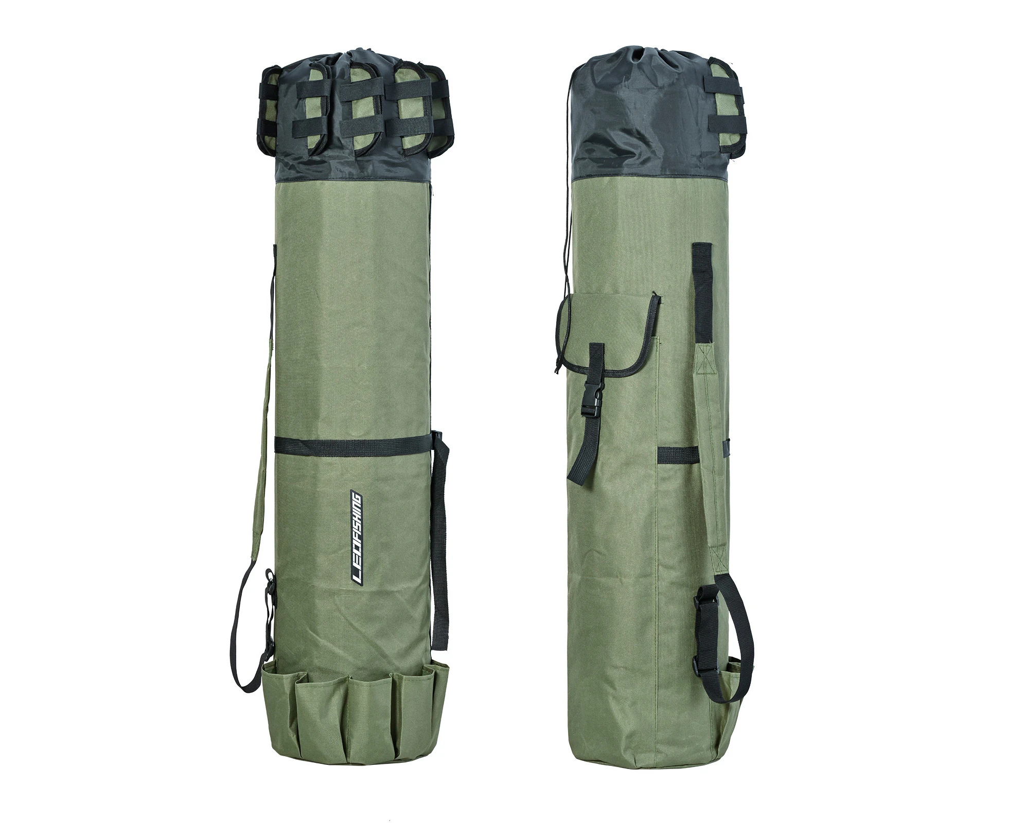 Folding Fishing Rod Bag Durable Oxford Fabric Fishing Rod Case Portable Fishing Tackle Bag