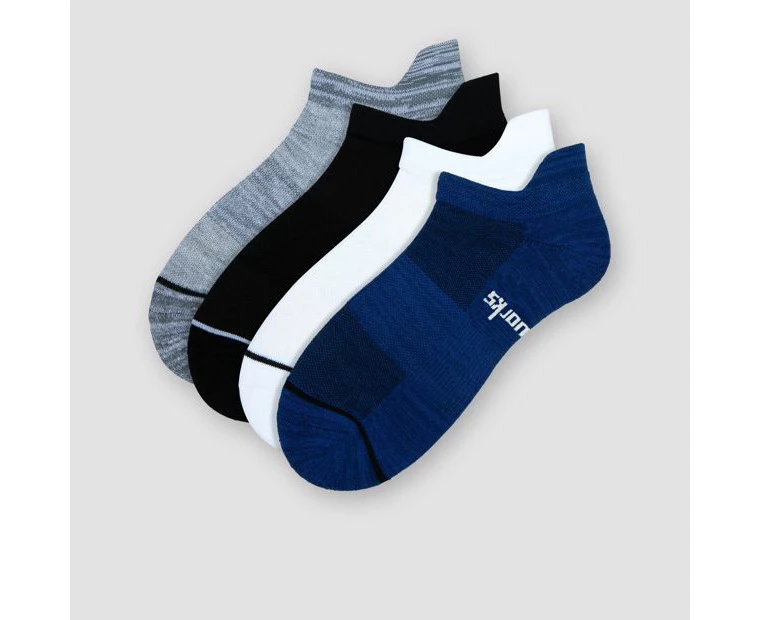 4 Pack Cushioned No Show Sport Heel Tab Socks - Underworks