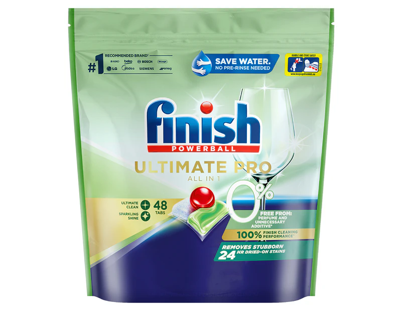 48pc Finish Powerball Ultimate Pro 0% Dishwasher Tablets Home Cleaning