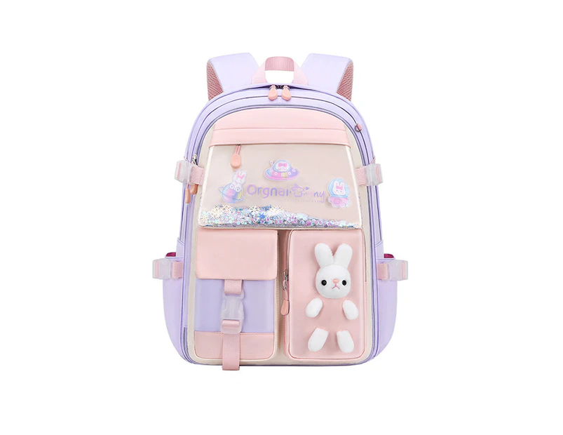 Girls Backpack Elementary School, Bunny Backpack for girls Cute Kids Laptop Bag Kindergarten Preschool Bookbag