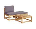 3 Piece Garden Lounge Set with Cushions Solid Wood Acacia