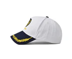 Unisex Adult Yacht Boating Sailor Baseball Hat Costume Hat Navy Captain Hat - White