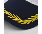 Unisex Adult Yacht Boating Sailor Baseball Hat Costume Hat Navy Captain Hat - White