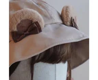 Cartoon Bear Ear Hat Fisherman Cap Traveling Camping Hiking Present - Beige