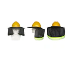 HardHat Sunshade with Reflective Strip Wide Brimmed NeckProtections for Helmets - Black