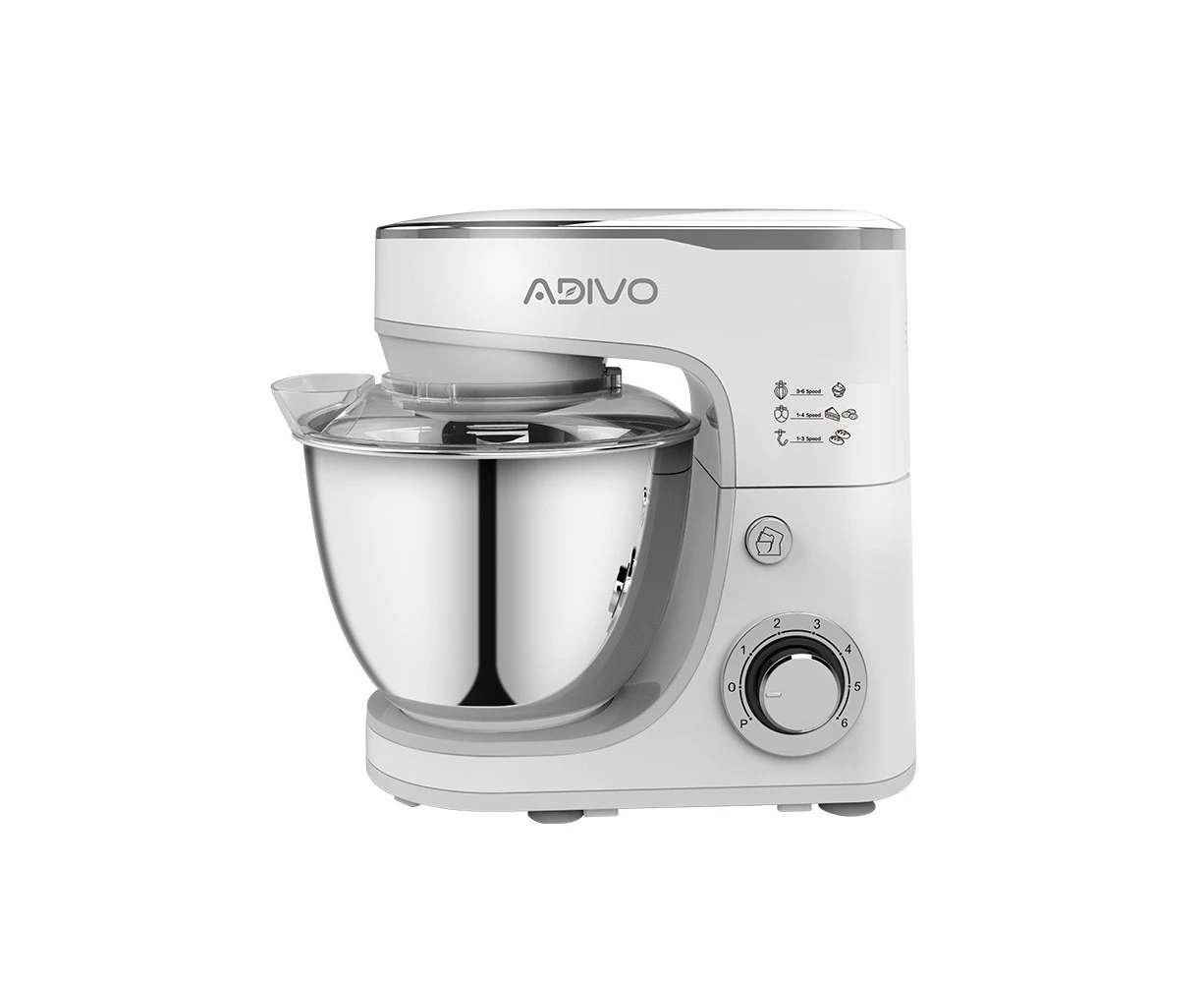 ADIVO 1300W Electric Stand Mixer 6 Speed 5L Kitchen Mixing Machine Whisk Cake Bowl