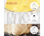 ADIVO 1300W Electric Stand Mixer 6 Speed 5L Kitchen Timer LED Whisk Cake Bowl