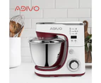 ADIVO 1300W Electric Stand Mixer 6 Speed 5L Kitchen Timer LED Whisk Cake Bowl